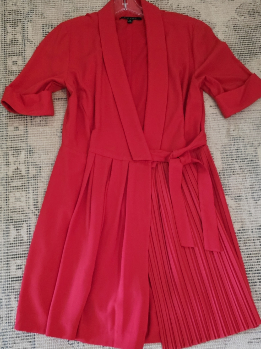 Alex Marie Red Pleated Wrap Rompet Dress - Picture 3 of 10